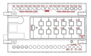 Smart-Bus Relay 8ch 16Amp /ch, DIN-Rail Mount (G4) - SB-RLY8c16A-DN - GTIN (UPC-EAN): 0610696253910 Connection Port