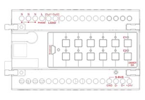 Smart-Bus Dimmer 2ch Connection Port