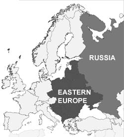 Eastern Europe and Russia map