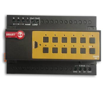 Smart-Bus Dimmer 2ch 6Amp /ch, DIN-Rail Mount (G4) - SB-DIM2c6A-DN - GTIN (UPC-EAN): 0610696253866